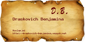 Draskovich Benjamina névjegykártya